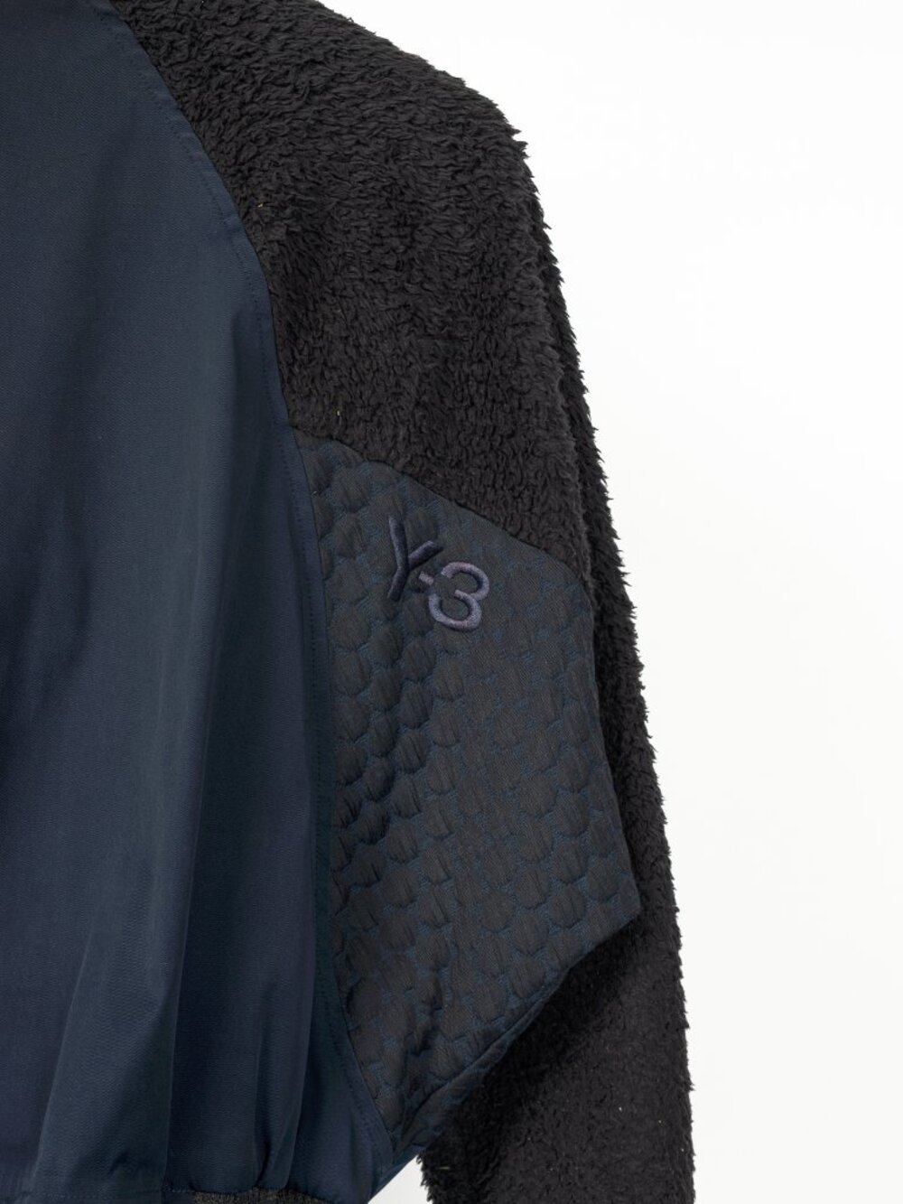 Y-3 AW14 Runway Navy & Black Mixed-Media Bomber Jacket - Picture 7 of 13